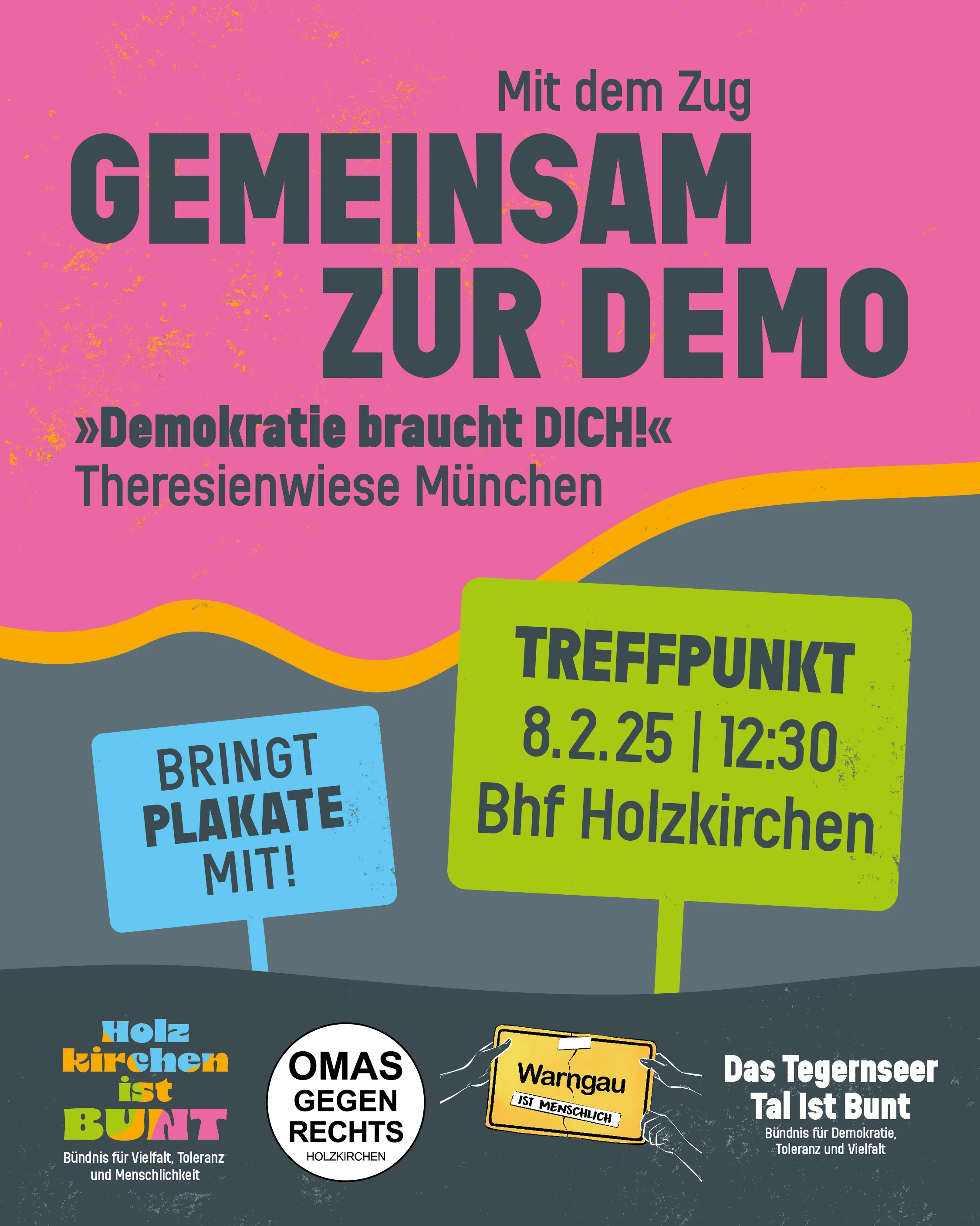 Fahr mit uns auf die Demo in München am 08.02.2025